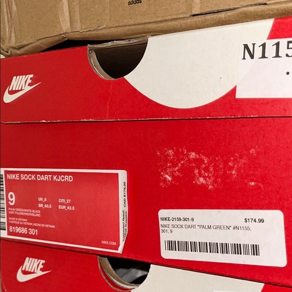 Nike sock dart size 9 palmgreen deadstock* w/box - Picture 5 of 8
